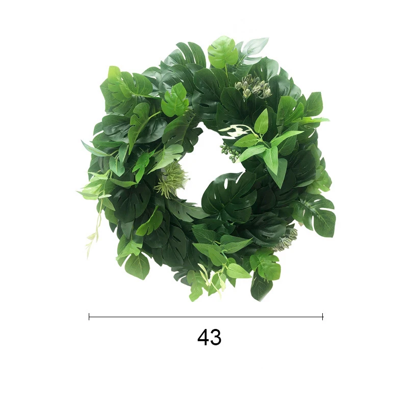 Turtle leaf 53 см поддельные листья дерева венок шелк искусственный растительная гирлянда тропические Пальмовые Листья настенный подвесной ротанговый для осеннего рождественского декора - Цвет: Turtle leaf
