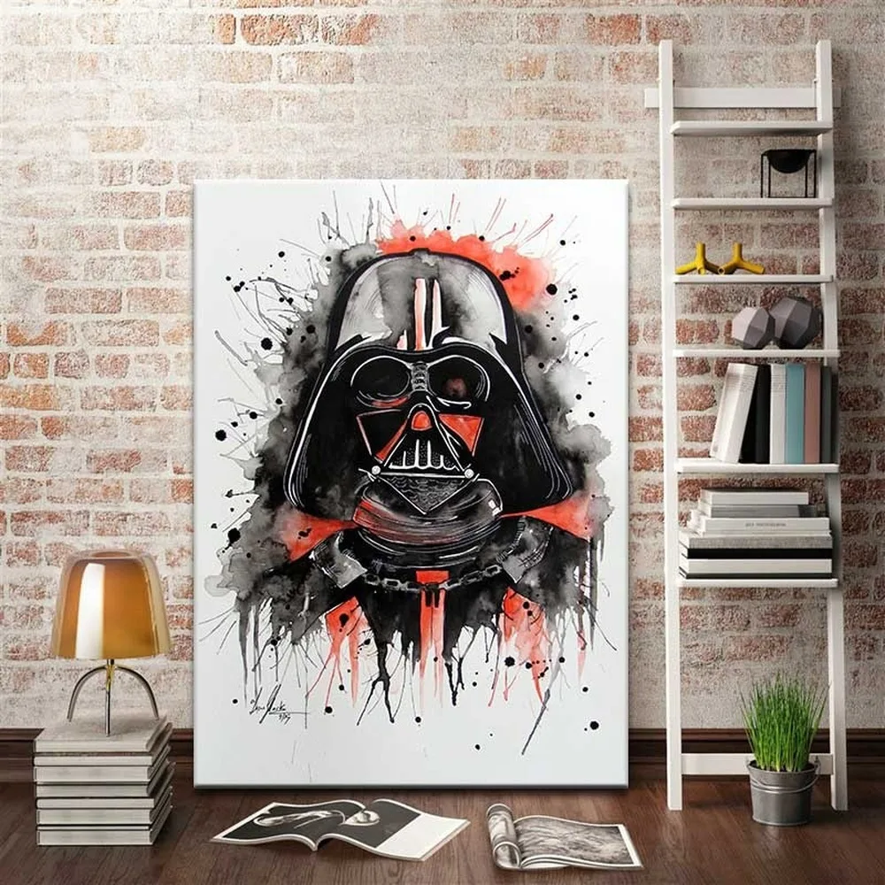 

Star Wars Character Canvas Painting Darth Vader Black Samurai Poster Boy Bedroom Hanging Picture Living Room Decor Wall Painting