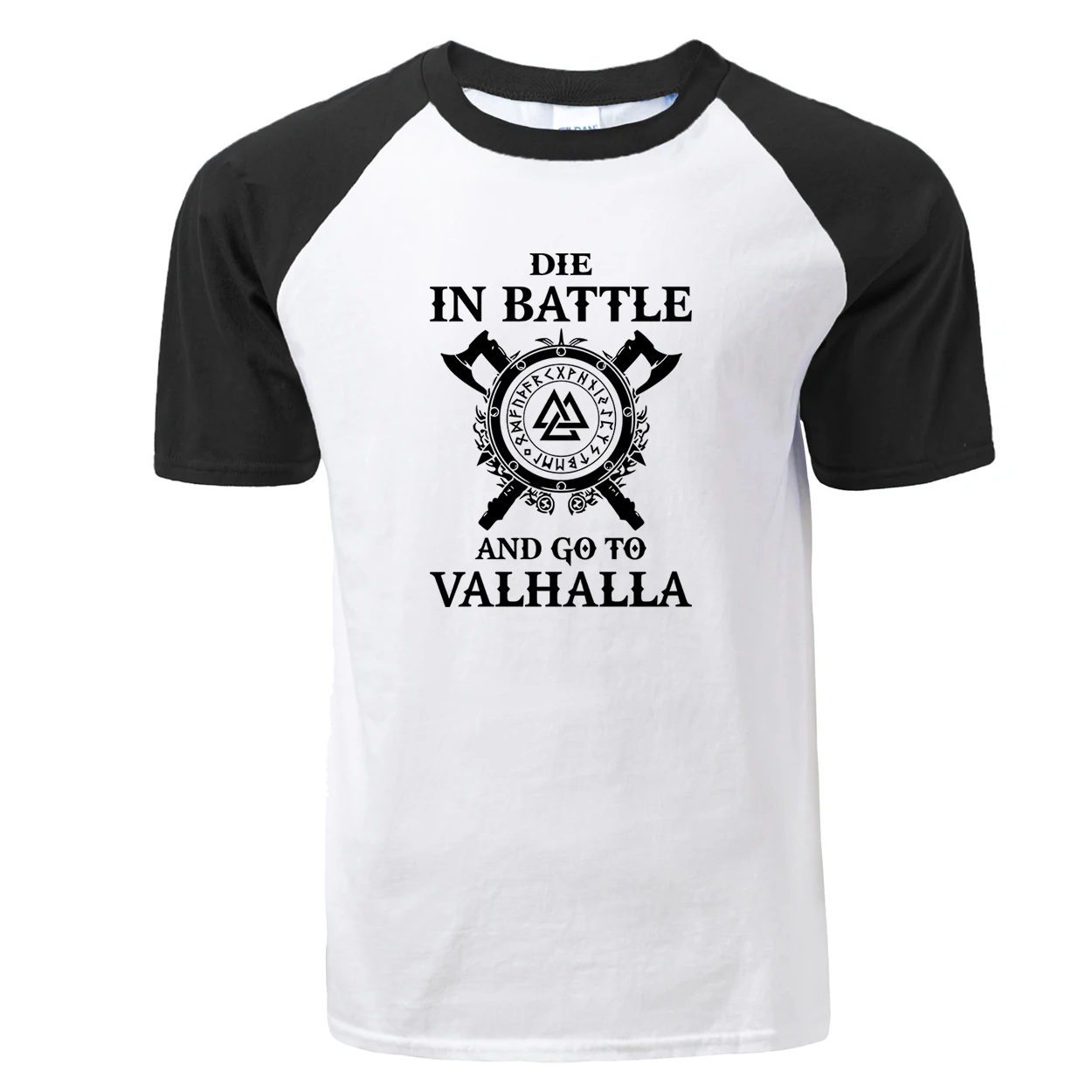 Новая футболка Odin Vikings, Мужская футболка с реглан «Die In Battle And Go To Valhalla»,, летняя футболка с принтом в стиле хип-хоп, черные топы, футболка
