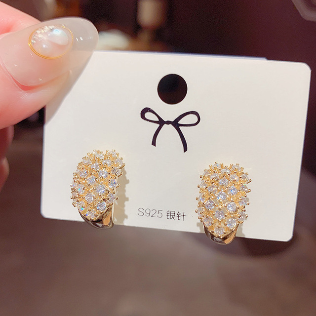 Asymmetric Korean Style Popular Design Long Earrings Hollow Circle Diamond Gold Pearl Pendantes Earrings For Woman Jewelry