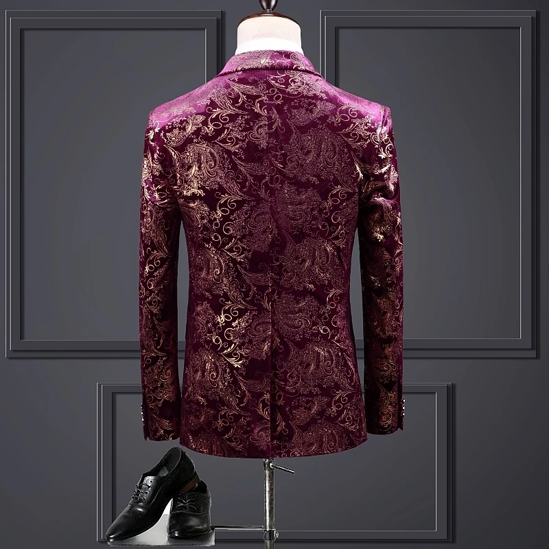 Koreaanse Mode Mannen Bloemen костюмы Slim Fit Heren Jurk Past Night Club Singer/Главная сцена Kostuum 3 stuk Pak mannen плюс размер