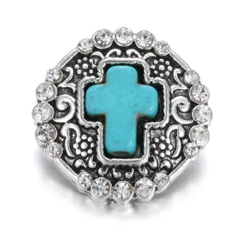 

New 20pcs New 18mm Snap Button Jewelry Coloful Crystal Rhinestone Cross Snap Buttons Fit Snap Bracelet Interchangeable Jewelry