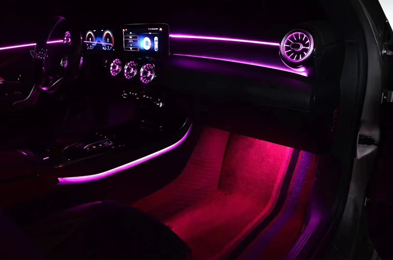 Окружающий светодиодный светильник для benz A class W117, турбина, вентиляционное отверстие, автомобильный светильник для украшения, лампа для синхронизации с оригинальным автомобилем