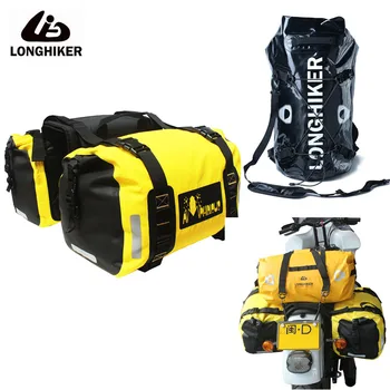 

100% Full Waterproof Motorcycle Tail Bags Back Seat Bags Travel Said Bag Motorbike Sport Luggage Rear Seat Bag Pack 60L Yellow