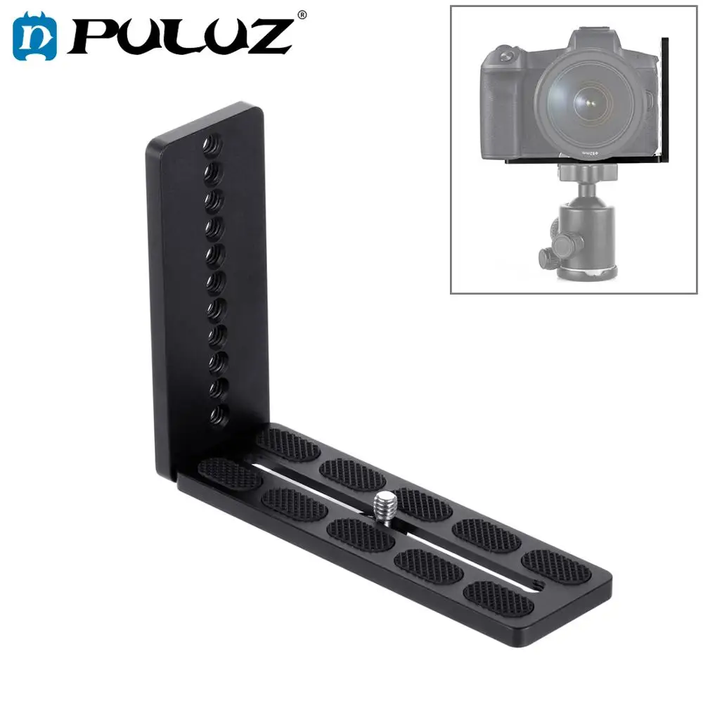 

PULUZ 1/4 inch Vertical Shoot Quick Release L Plate Bracket Base Holder for MOZA / DJI / Zhiyun / Nebula 3-Axis Stabilizer