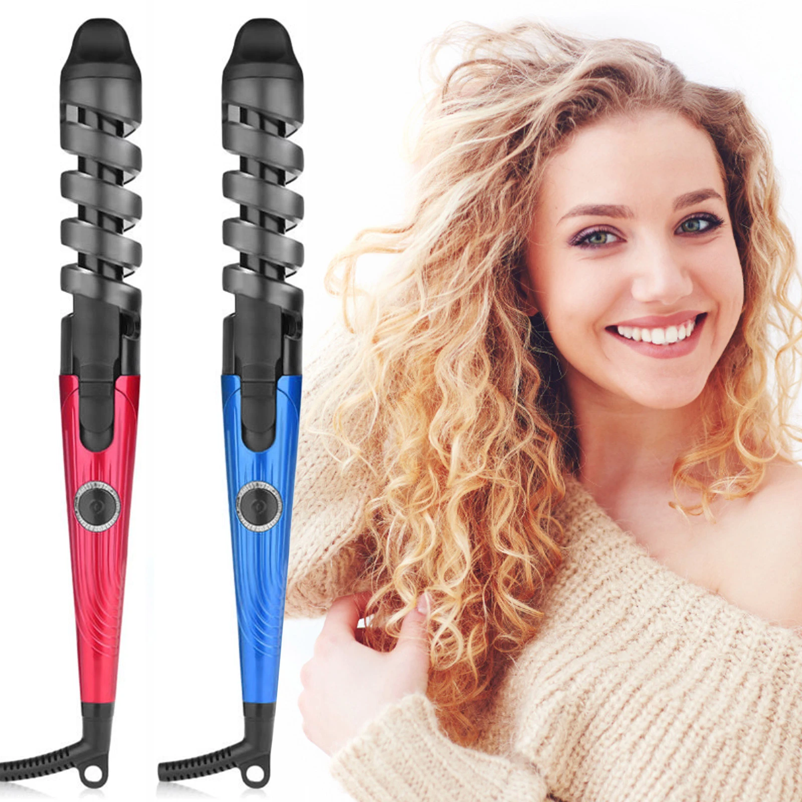 Portable Electric Hair Curler Negative Ions Fast Heating Spiral Hair  Curling Wand Roller Hair Styling Tool Eu Plug - Hair Curler - AliExpress