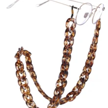 Teamer 78cm Fashion Leopard Acrylic Glasses Chain Women Wide Sunglasses Lanyards Reading Glass Hanging Neck Chain Eyewear Cord
