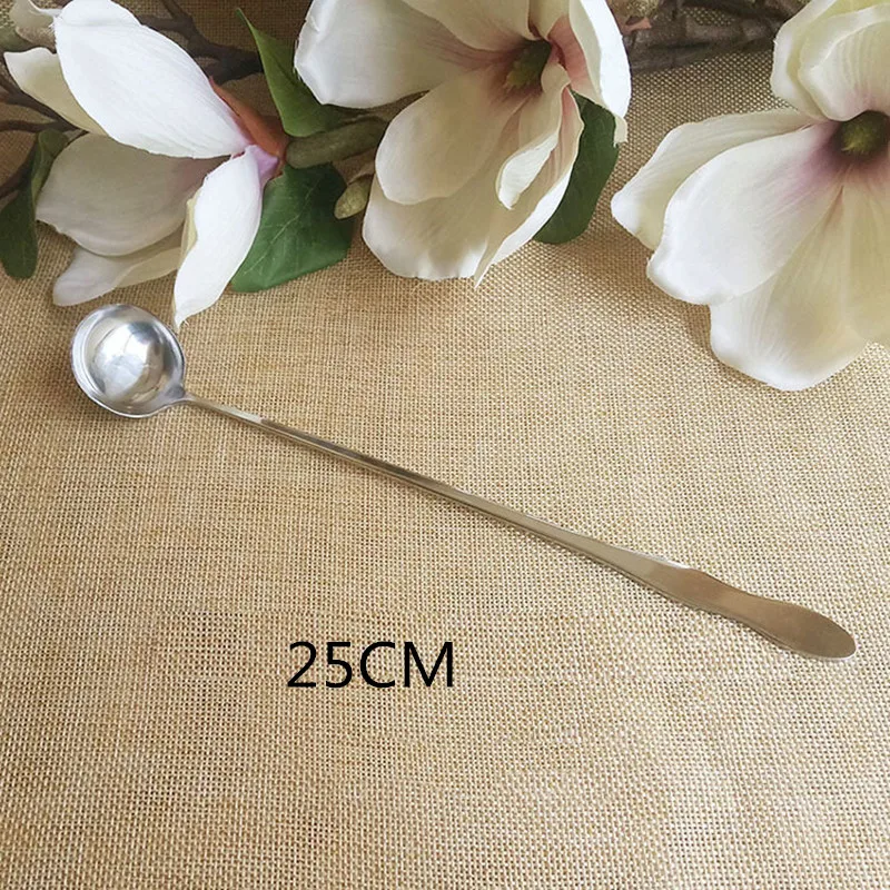25CM Spoon DIY инструмент для изготовления свечей Ручной инструмент из нержавеющей стали чашка воска горшок шоколадные конфеты расплава, содержащий отметку большой 900 мл внутренняя шкала - Цвет: 25CM Spoon
