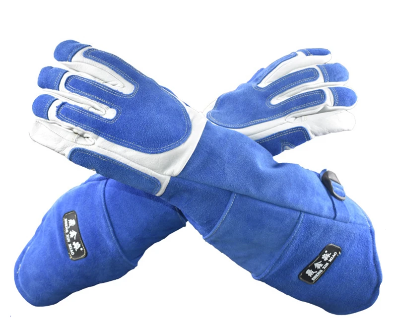 

55cm Lengthen Anti Bite Animal Handling Gloves Soft Leather Thicken Scratch Proof Gloves Bite Resistant Protective Gloves