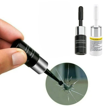 

2pc Windshield Glass Repair Solution Practical Long Crack Repair Liquid Set 3ml/bottle Glass Repair Solution