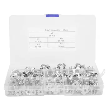 

140Pcs/set Tee Nut Set Silver Carbon Steel Galvanized Furniture Hardware Accessories nut for woodworking tool