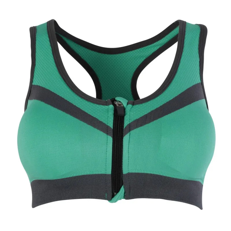 1pc Women Lingerie Zipper Steelless Ring Quick-drying Running Fitness Sport Bra Plus Size Underwear