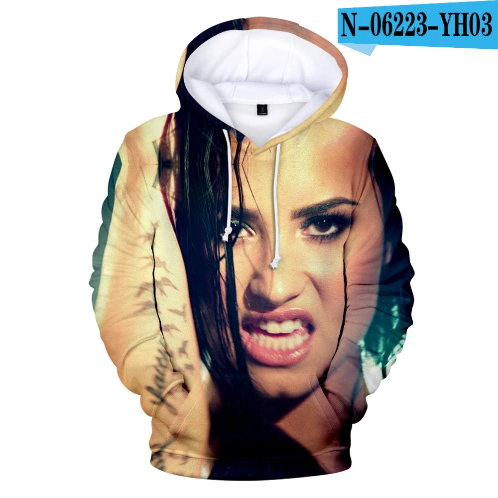 Горячая Распродажа толстовки Demi Lovato толстовки с 3D принтом Мужская/Женская Harajuku одежда с длинным рукавом с капюшоном размера плюс пуловер - Цвет: 3D