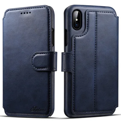 Blue 013 Высококачественный чехол-бумажник из искусственной кожи для iphone 6, 6 S, 7, 8 Plus, X, XS, флип-чехол с отделением для кредитных карт, чехол для телефона - Цвет: Blue 013