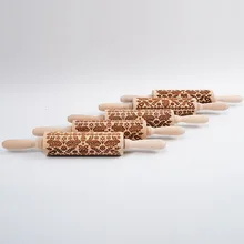 35 см печать Скалка нефрит кролик бук лазерная гравировка для выпечки печенья помадка торт тесто рулон олень рельефная Скалка