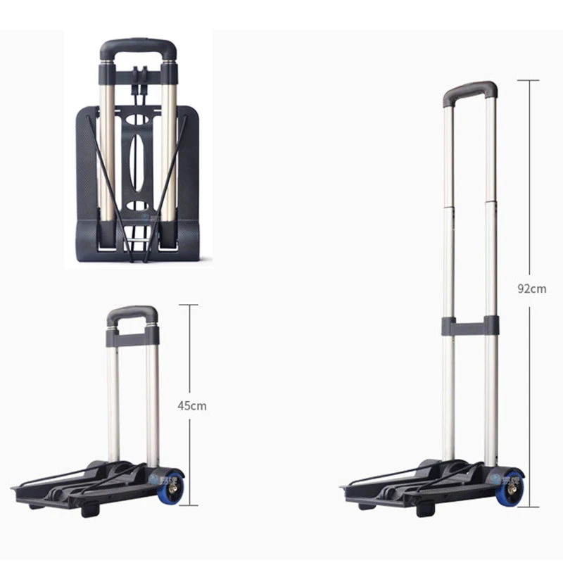 1.3kg Mini Folding Portable Trolley Rolling Shopping carts and luggage carts for the elderly and women Family Travel shopping
