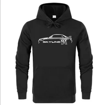 

free shipping Men Graphic Print Hoodies NISSAN GTR R32 INSPIRED Leisure Cotton GTR Car Hoodies, Sweatshirts