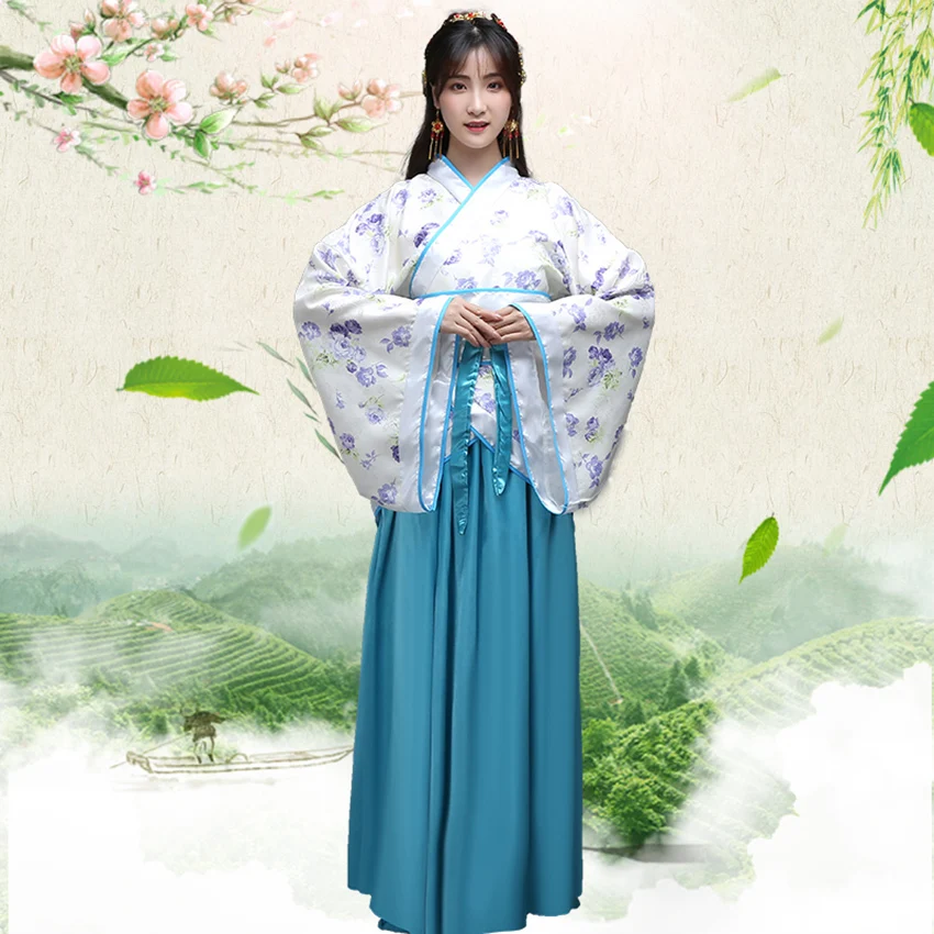 Традиционный китайский костюм ханьфу династии Тан вечерние ничное народное