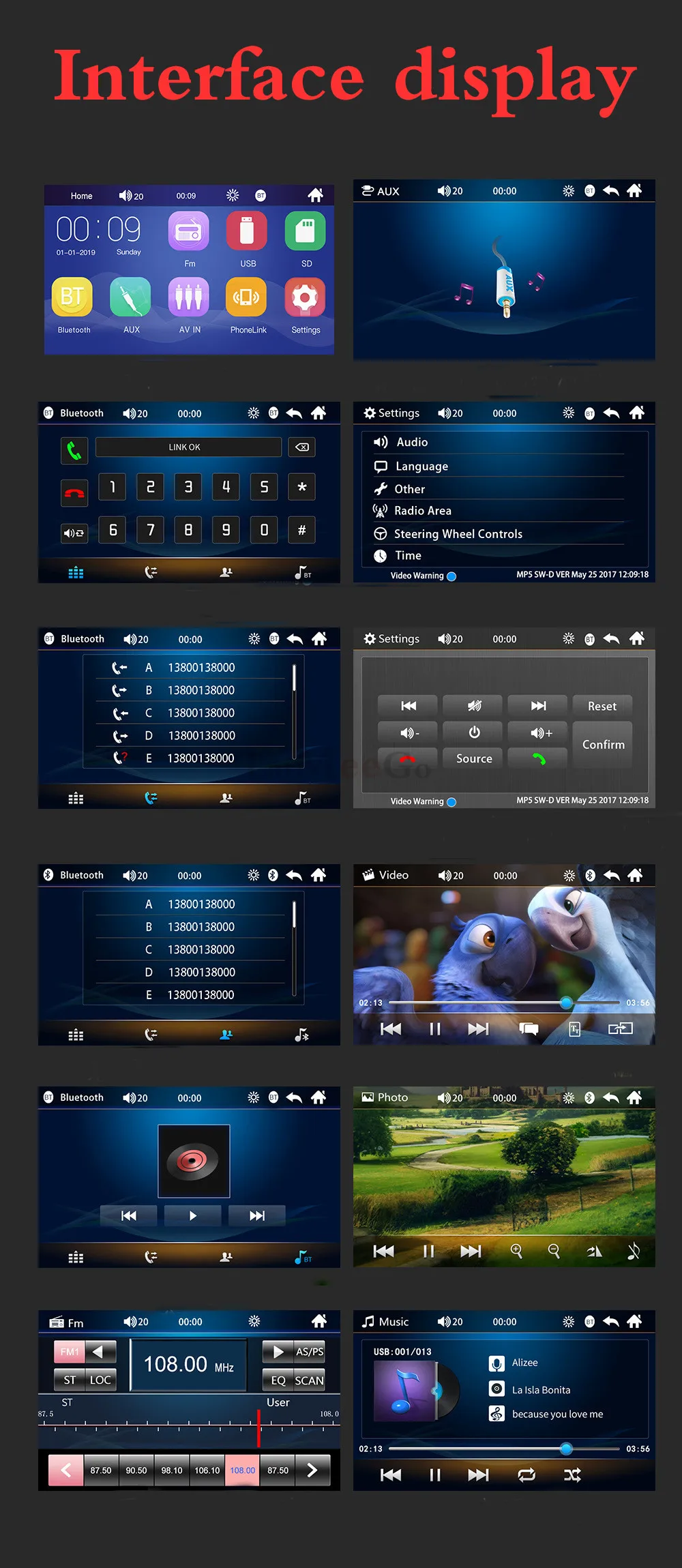 Auto radio 2 din Car Radio 7 HD Autoradio Multimedia Player 2DIN Touch Screen Auto audio Car Stereo MP5 Bluetooth USB TF FM SD (14)