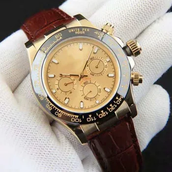 

luxury watches men 39mm AAA DAY TONA automatic sweeping watch No battery leather strap small dials work wristwatch Y25