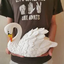 Смола белые лебеди модель плавающий животное модель скульптуры для дома Фея Садоводство газон украшения для самодельного изготовления дисплей#0905