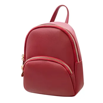 

Mini Backpack Women PU Leather Shoulder Bag For Teenage Girls Kids Multi-Function Small Bagpack Female School Backpack#T2