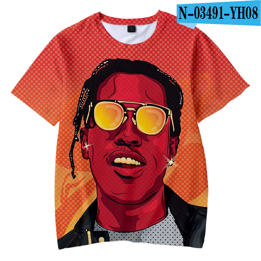ASAP ROCKY/повседневные футболки Harajuku Одежда для мальчиков и девочек футболка с короткими рукавами детская одежда в стиле хип-хоп - Цвет: Черный