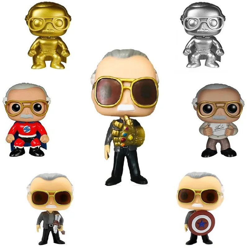FUNKO POP Stan Father of Marvel Мстители Рождество фильм виниловые фигурки и игрушки Коллекционная модель игрушки для детей