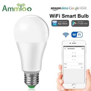 

10pcs Smart WIFI Intelligent Lamp 15W E27/B22 Wireless APP Control LED Smart Light Bulb Alexa Google Assistant Magic Home Light