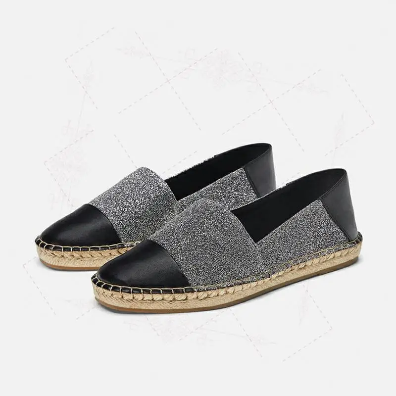 Туфли на плоской подошве; женские модные лоферы; chaussures femme; соломенная трикотажная женская обувь; повседневная обувь с круглым носком; Zapatos De Mujer