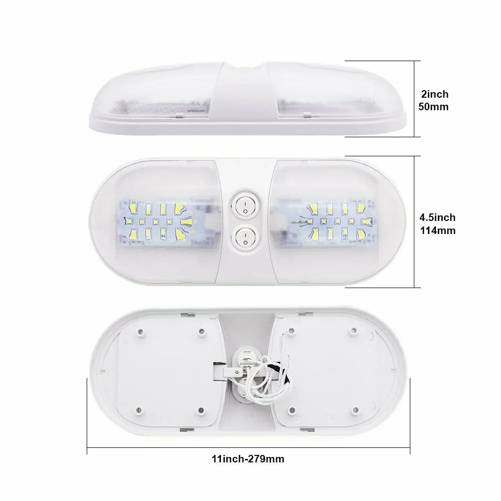 Krator 12V 48 SMD белый 6000K RV внутренний светодиодный потолочный светильник лодка кемпер прицеп один купол светильник