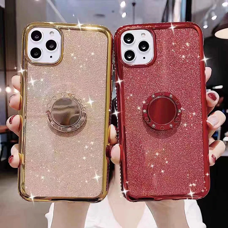Блестящий Мягкий чехол из ТПУ для iPhone 11 Pro Max XS XR X 8 7 6 S Plus с блестящими бриллиантами