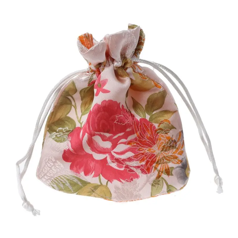 Классический китайский цветок вышивка ювелирных изделий сумка органайзер Шелковый традиционный мешочек