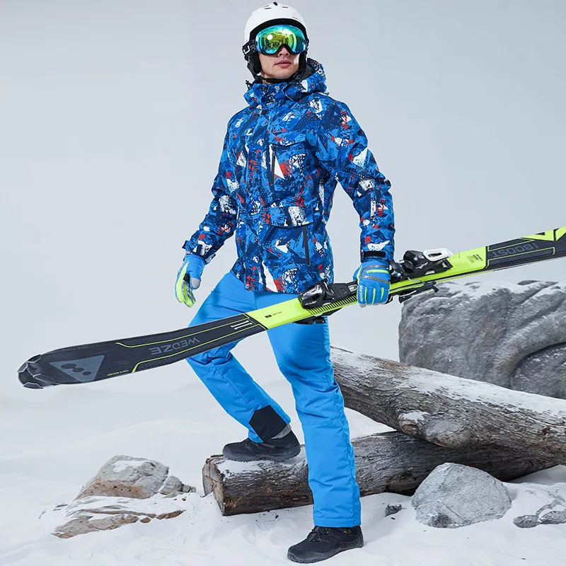 

2023 New Winter Ski Suit Outdoor Snowboard Jacket Men's Waterproof Warm Overalls Ski Suit Ski Pants Windproof Thicken