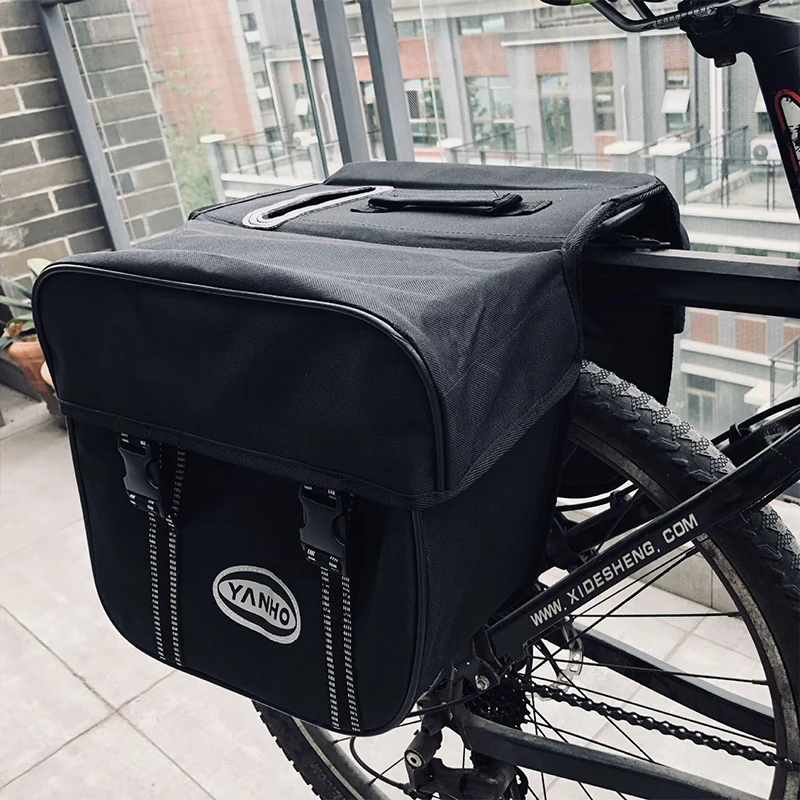 Unisex Reflective Triangular Design Delivery Bicycle Pannier Rear Frame Bag