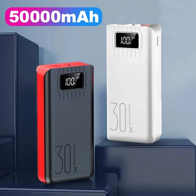 Портативное зарядное устройство 50000 мАч Внешнее USB мобильный телефон для Samsung S20 S10