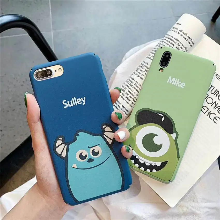 Matte Phone Cases For iPhone XR XS MAX 6s 7 8 Plus Cute Monsters Mike &amp Sullivan University Cartoon Slim Hard Full Covers Fundas |