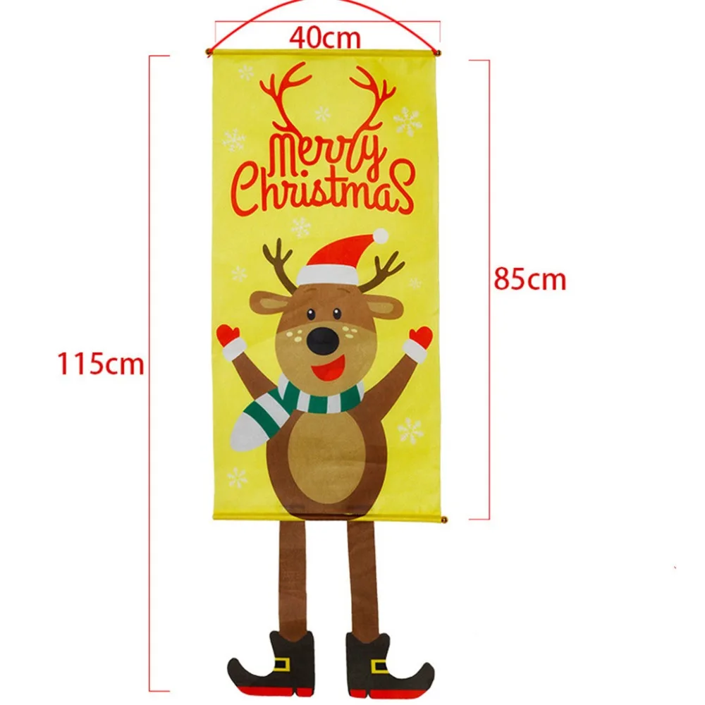  Christmas Banners Curtain Decoration Door Hanging Painting Hanging Flag (9)