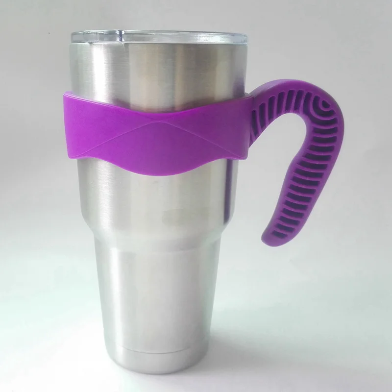 purple handle Защита от брызг, герметичная крышка для бутылки, стакан, ручка, силиконовые подставки, чехол для сумки, крышка для 20/30 унций, кружки, чашки - Цвет: purple handle