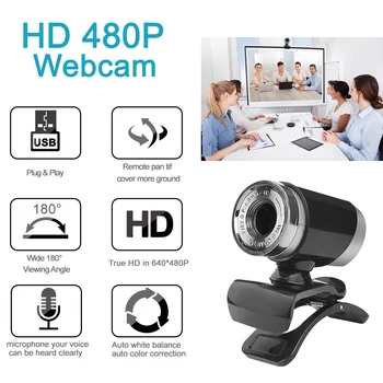

480P USB Camera Rotatable Video Recording Web Camera With Microphone For PC Computer Laptop Video Meeting