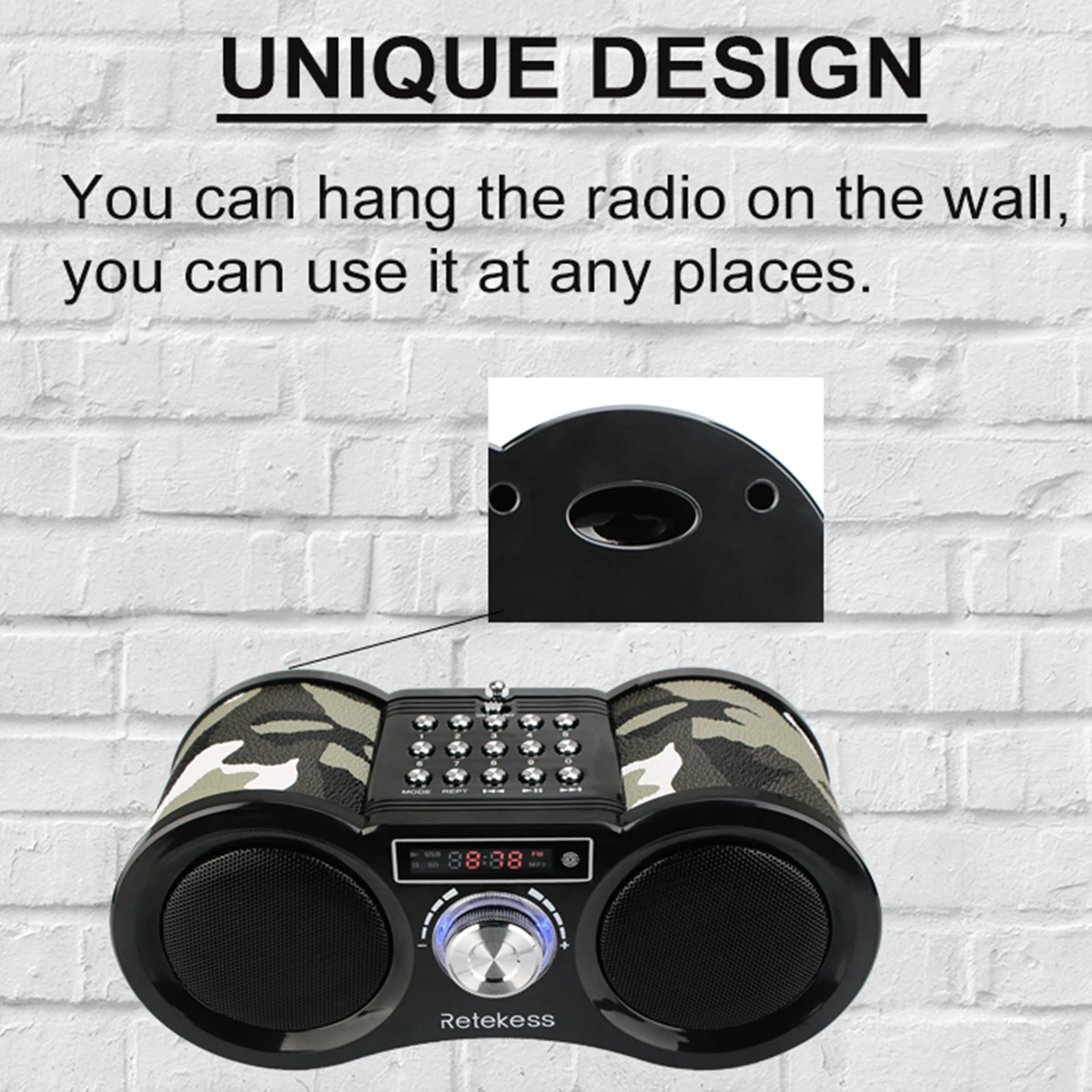 Tivdio камуфляж Стерео FM Радио USB/TF с Динамик MP3 музыкальный плеер Дистанционное
