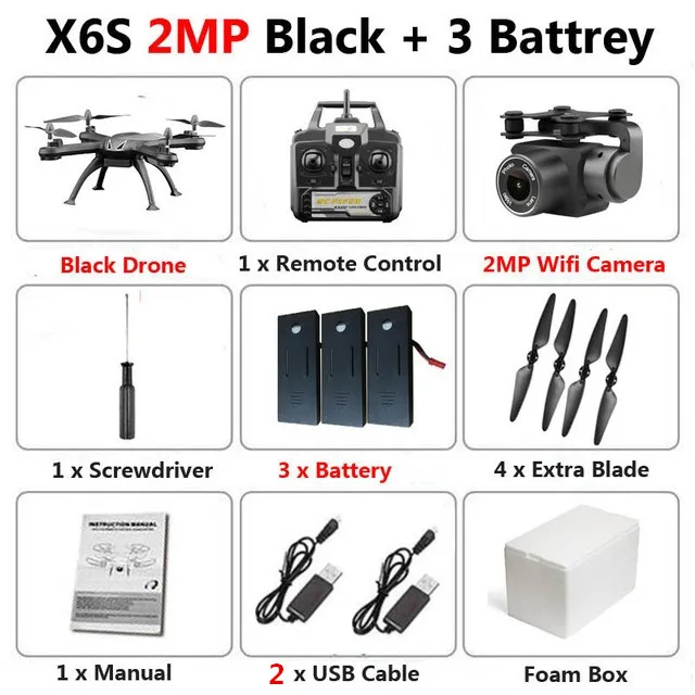 Дроны 4K камера HD Квадрокоптер WiFi FPV Дрон одна кнопка возврата давления воздуха фиксированная высота Hover RC вертолет селфи Дрон игрушки - Цвет: 2MP 3battery 2 cable