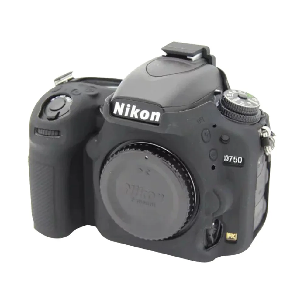 Black CAENBOO для Nikon D750 сумка для камеры Мягкий силиконовый резиновый защитный чехол для тела чехол для Nikon D750 сумка универсальные аксессуары - Color: Black