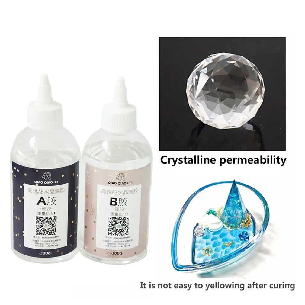 Ultra-transparent AB Crystal Glue Two Component Epoxy Resin Sealant Quick Drying 1:1/3:1