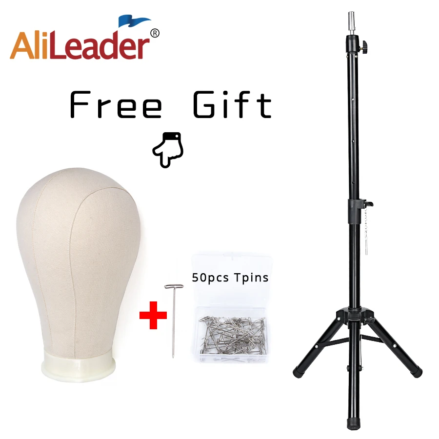 

Alileader 125Cm Wig Stand With Head 21~25" Color Canvas Block Head Wig Head With Stand Tripod Advantage Mannequin Head Tripod