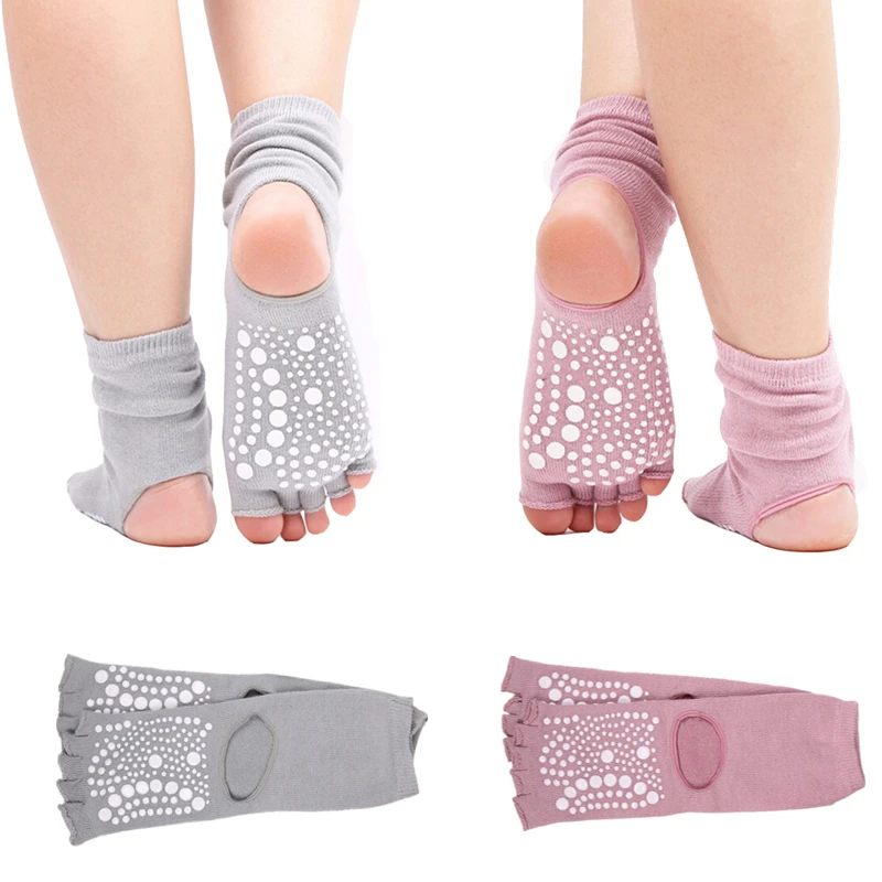 We4U Products Silicone 4 Pairs Ladies Split Five Finger Yoga Socks Non-slip UK size 4-7 Fitness Socks EU 38-42