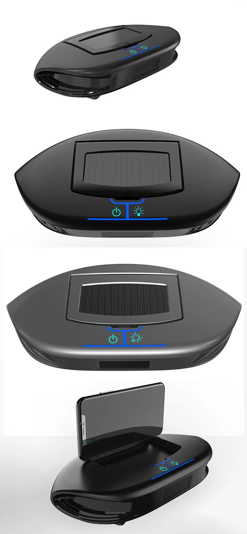 Солнечный автомобильный очиститель воздуха с подставкой для мобильного телефона, USB ионизатор, автомобильный очиститель воздуха, HEPA фильтр, автомобильный Ароматический диффузор для автомобиля/дома/офиса