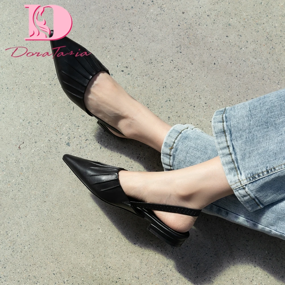 

Doratasia 2020 Brand Design INS Hot Flat Genuine Leather Comfortbale Summer Slingback Slipper Sandals Women Shoes Woman