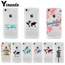 Yinuoda Дорожная карта мира план самолета высокий чехол для телефона iPhone 8 7 6 6S Plus X XS max 10 5 5S SE XR Coque Shell