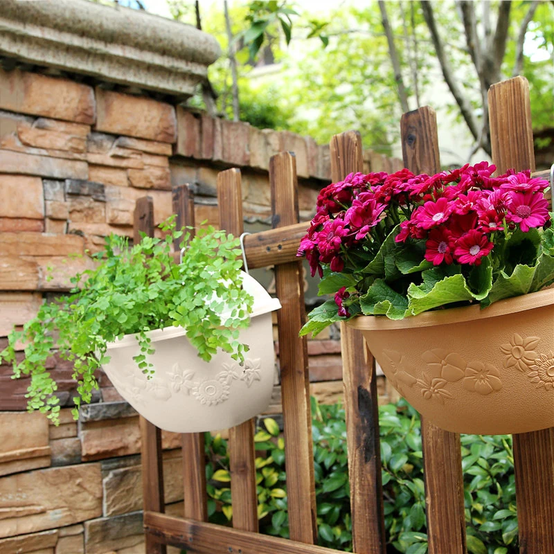 Flower Plant Pot Plastic Planter Basket Lightweight Wall Mounted 28*18.5*20cm Durable Useful